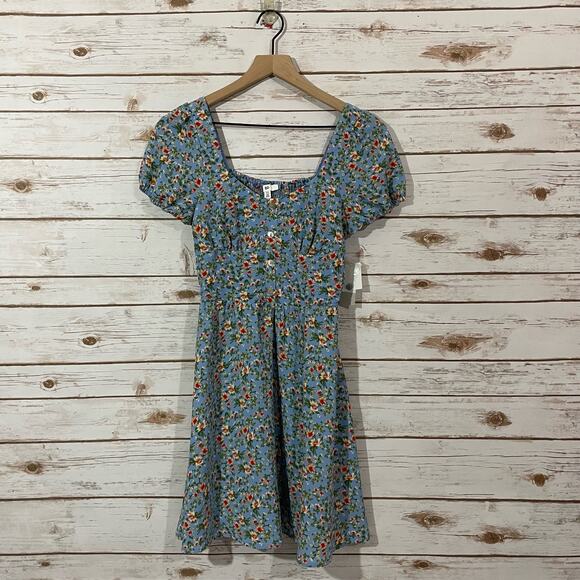 NWT BP Blue Glow Floral Fields A Line Dress - XS - Picture 12 of 13